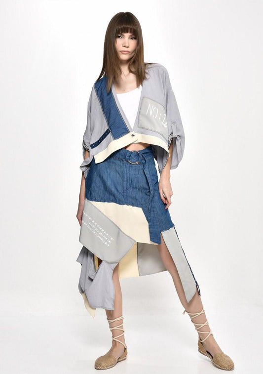 Set Deqman Skirt Blue Grey