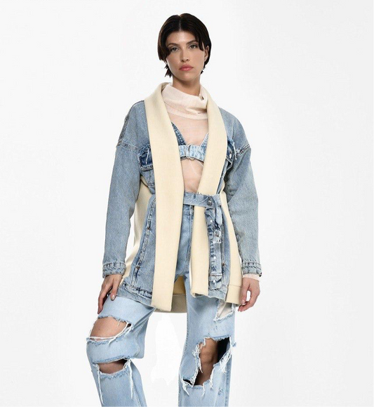 Jacket Denim x beige