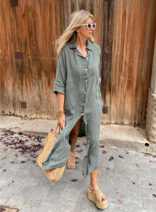 Linen Dress Olive
