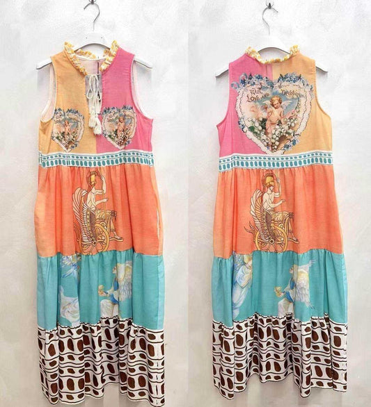 Dress Cut Nos Colorful Linen