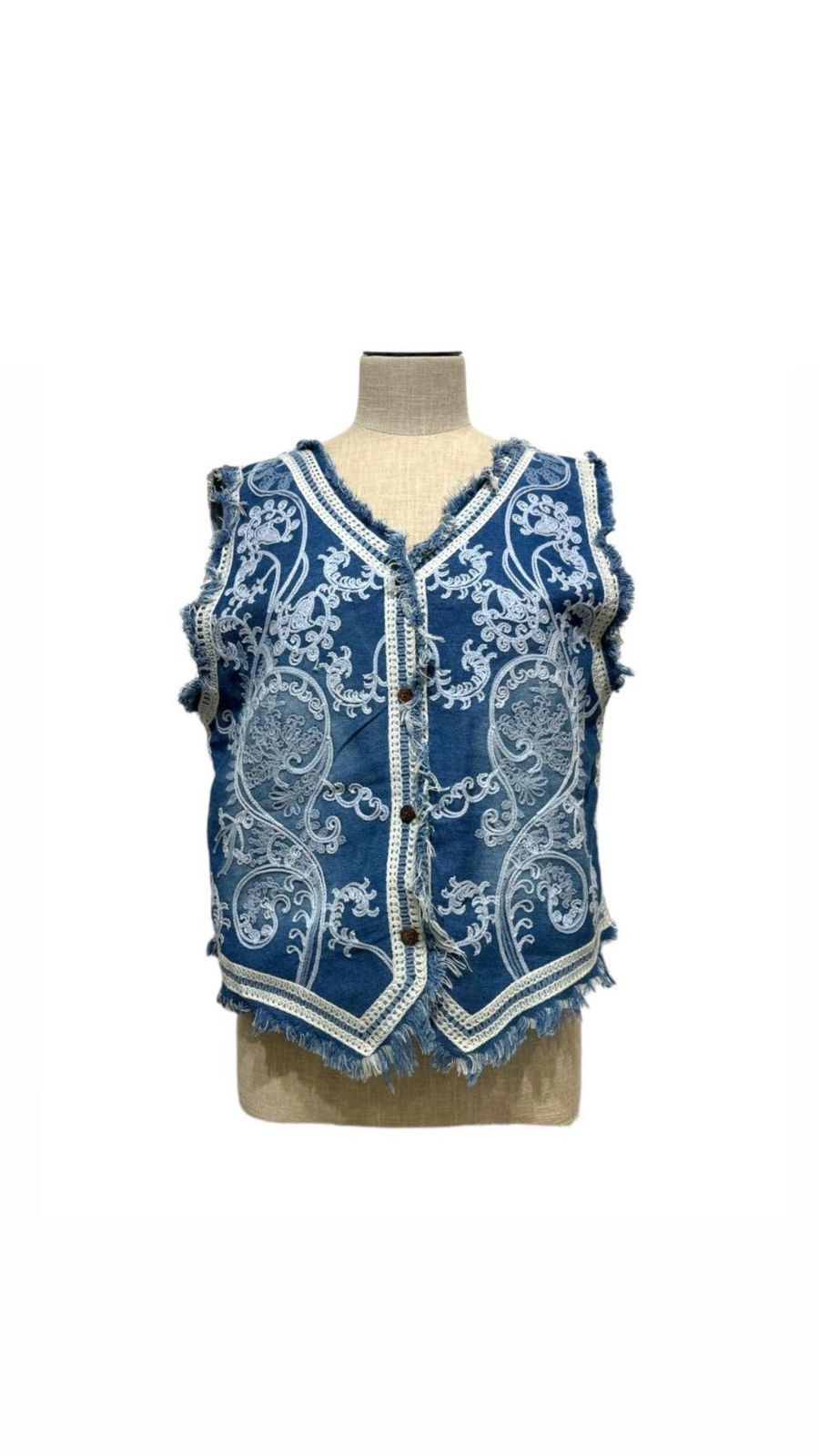 Denim Vest Embroidered