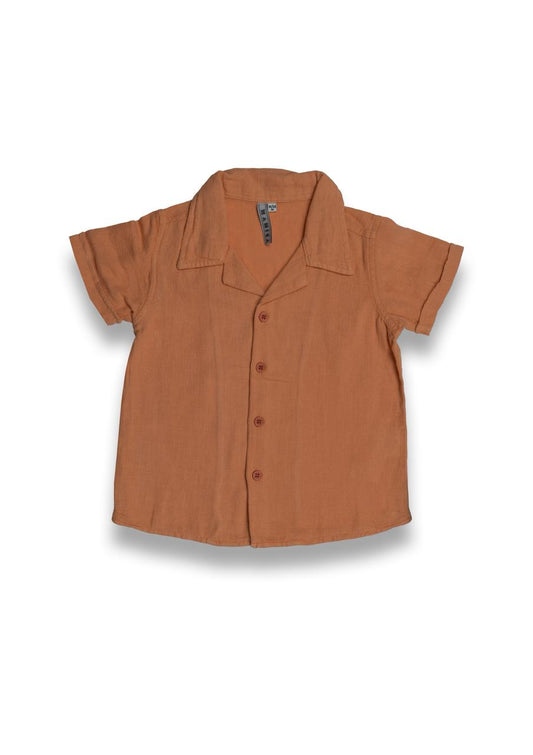 Linen Cotton Orange Shirt