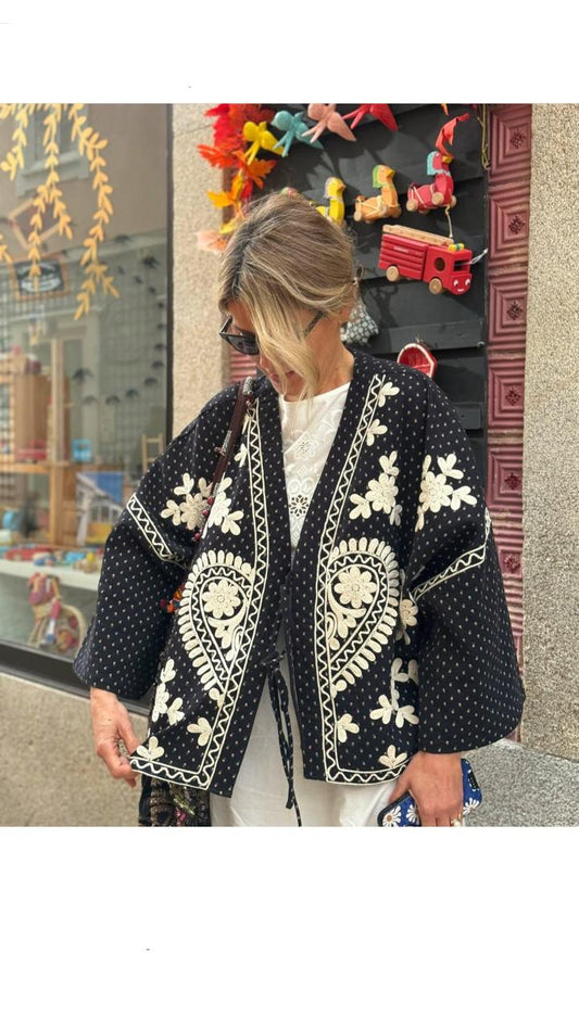Linen Kimono Embroidery