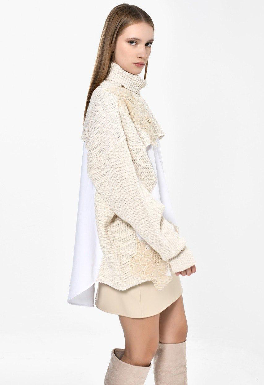 Shirt attached knit DQ