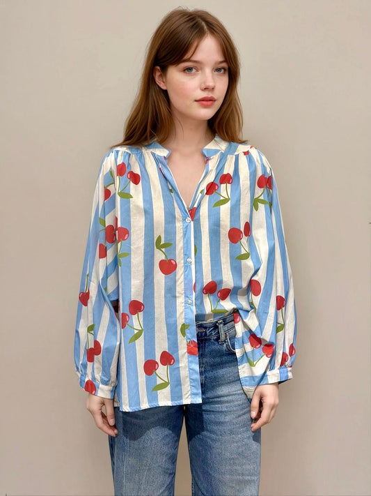 Blue Vintage Chemise Cherry