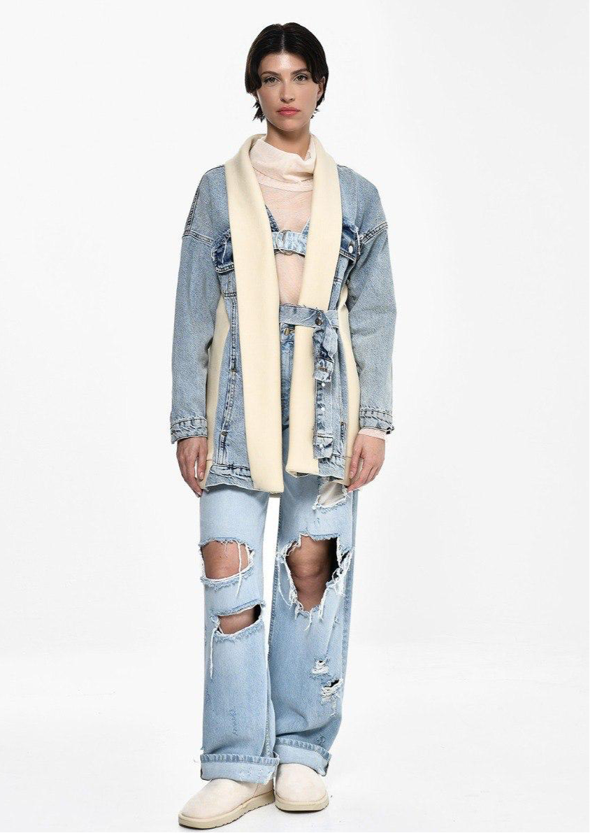 Jacket Denim x beige