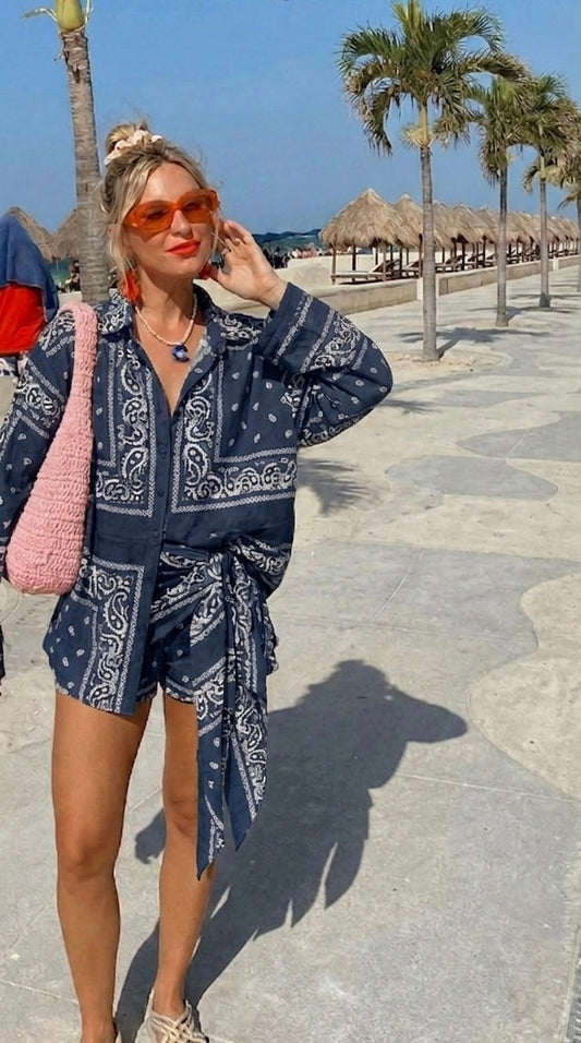 Set bandana + sarong navy