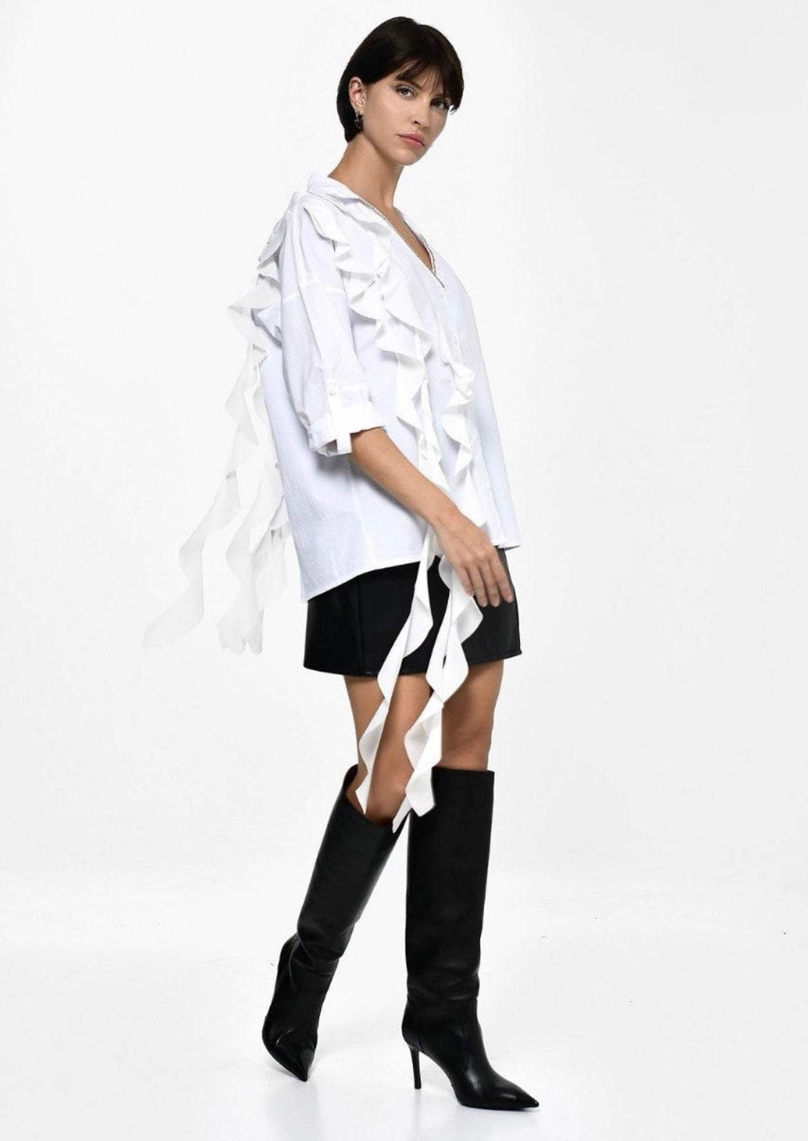 Ruffle white shirt