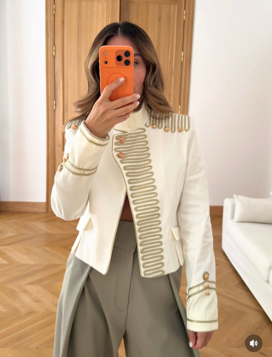 Jacket Napoleon offwhite gold buttons