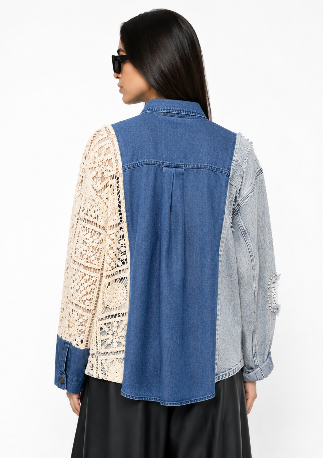 Shirt denim crochet side
