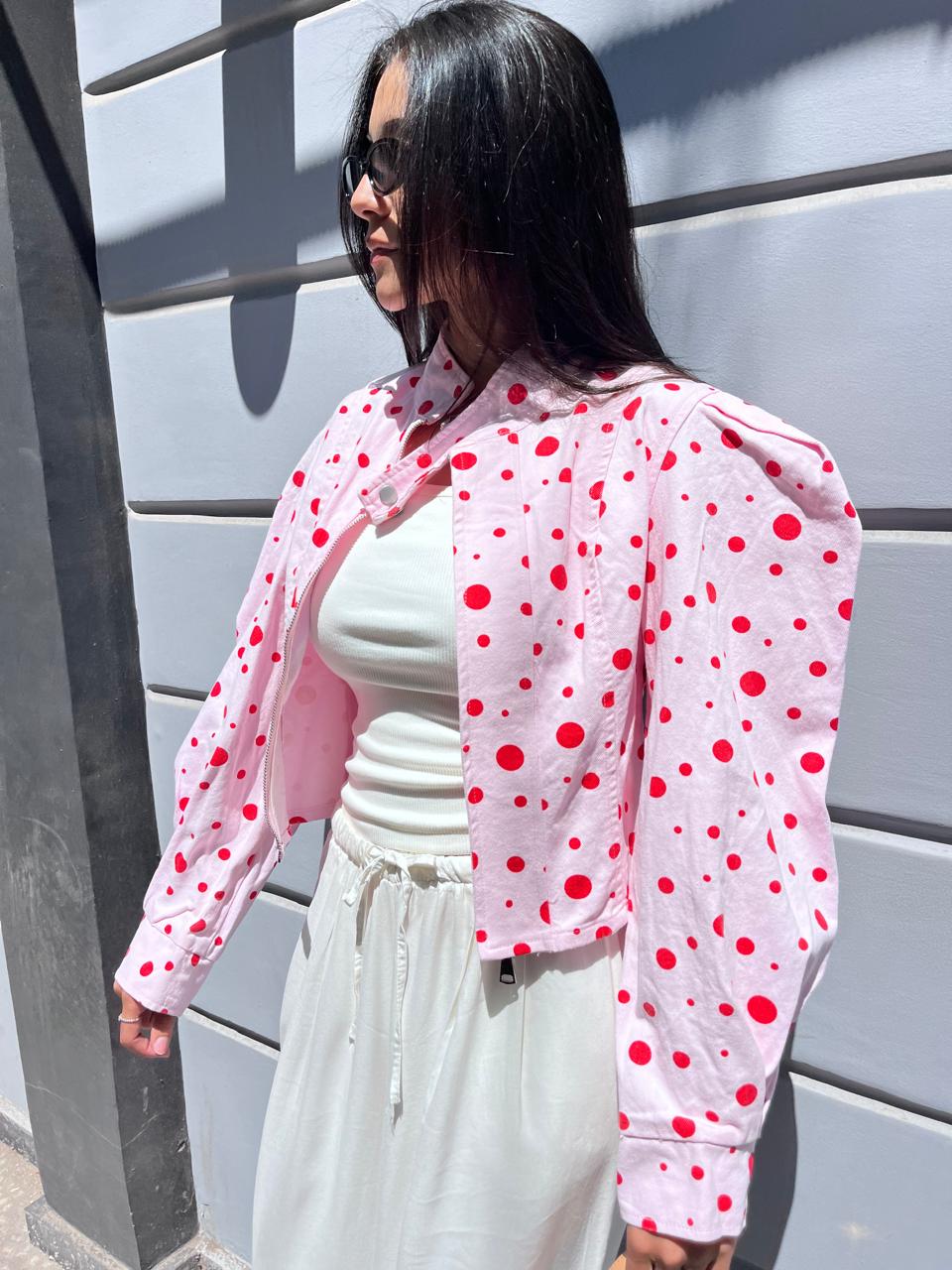 Jacket polka pink