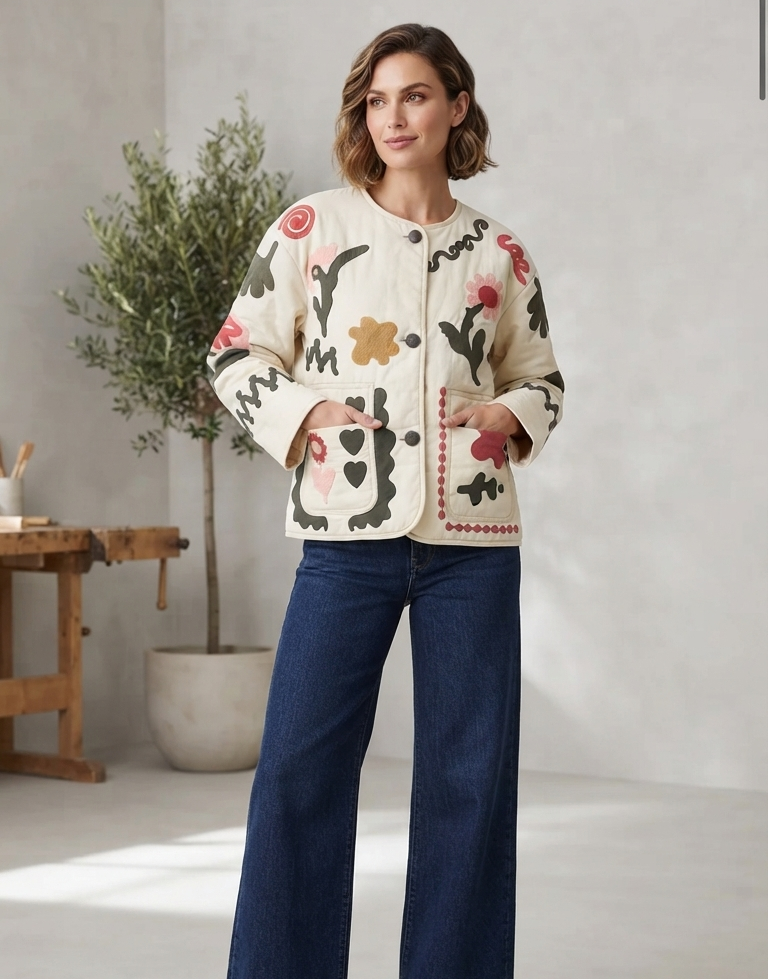 Jacket embroidery oversized