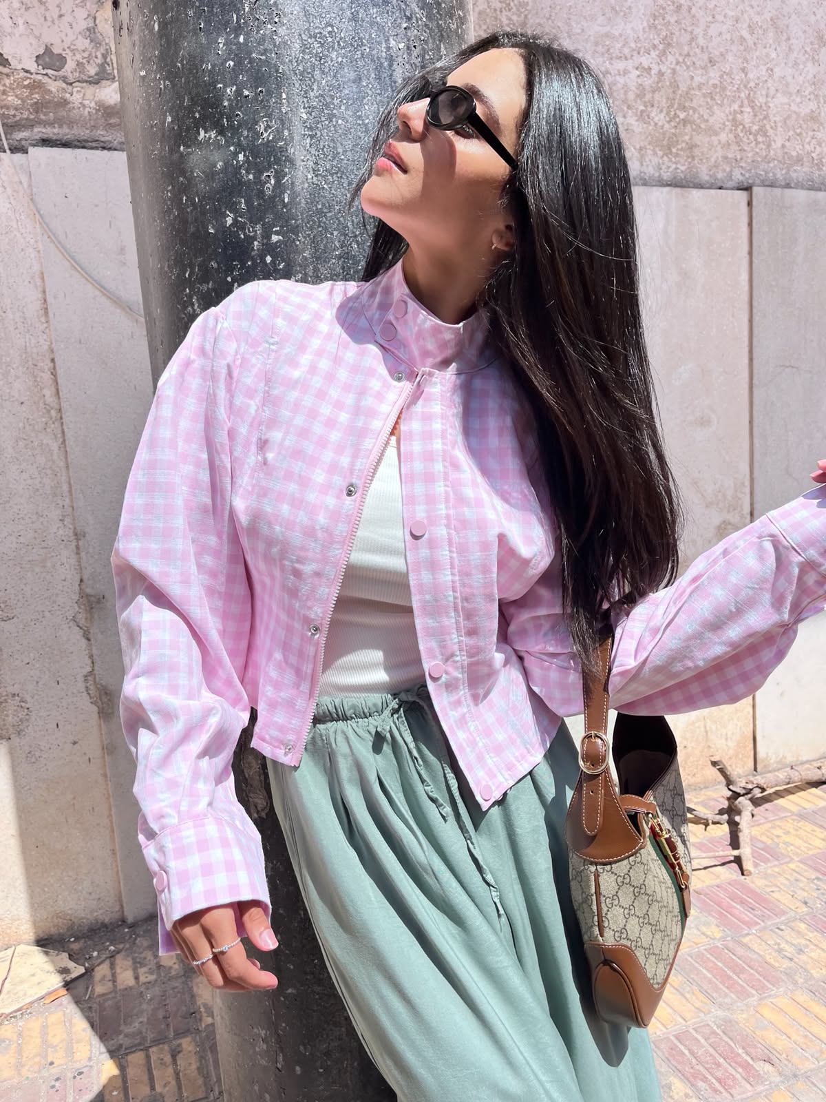 Shirt pink checkered