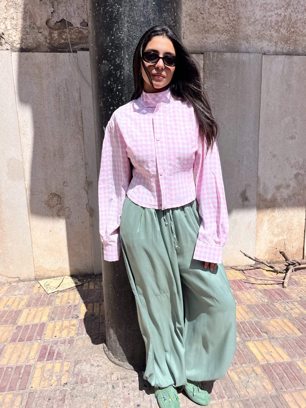 Shirt pink checkered