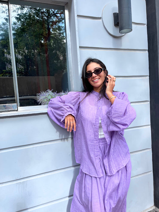 Set purple checkered