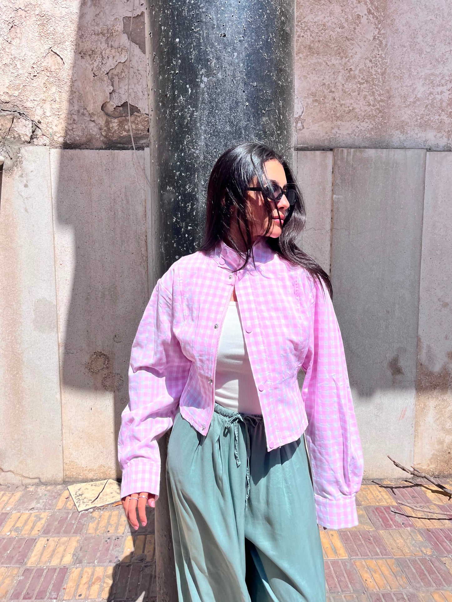 Shirt pink checkered
