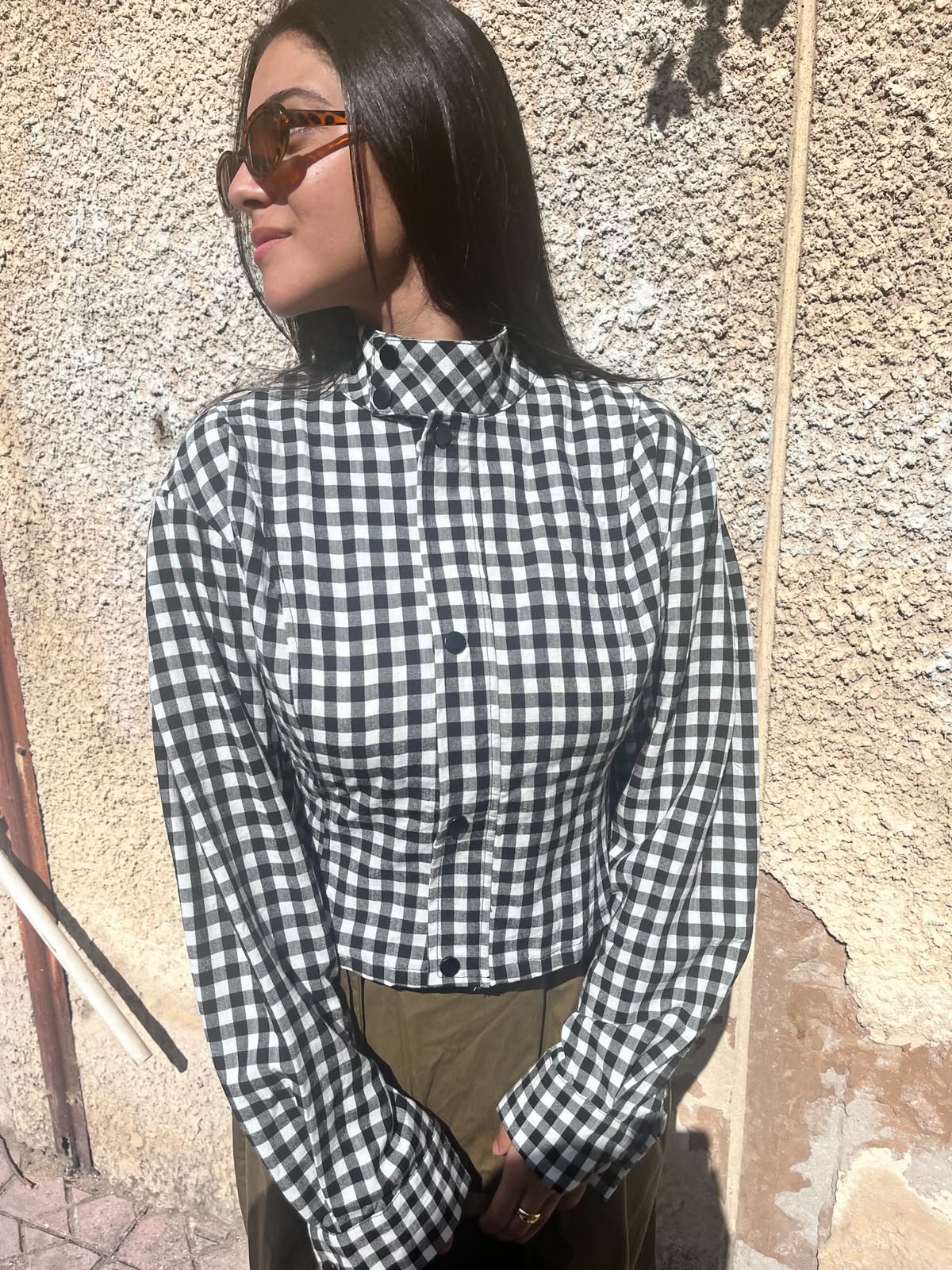 Shirt black checked