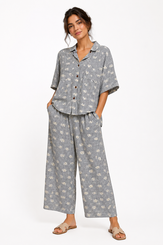 Set embroidery navy blue