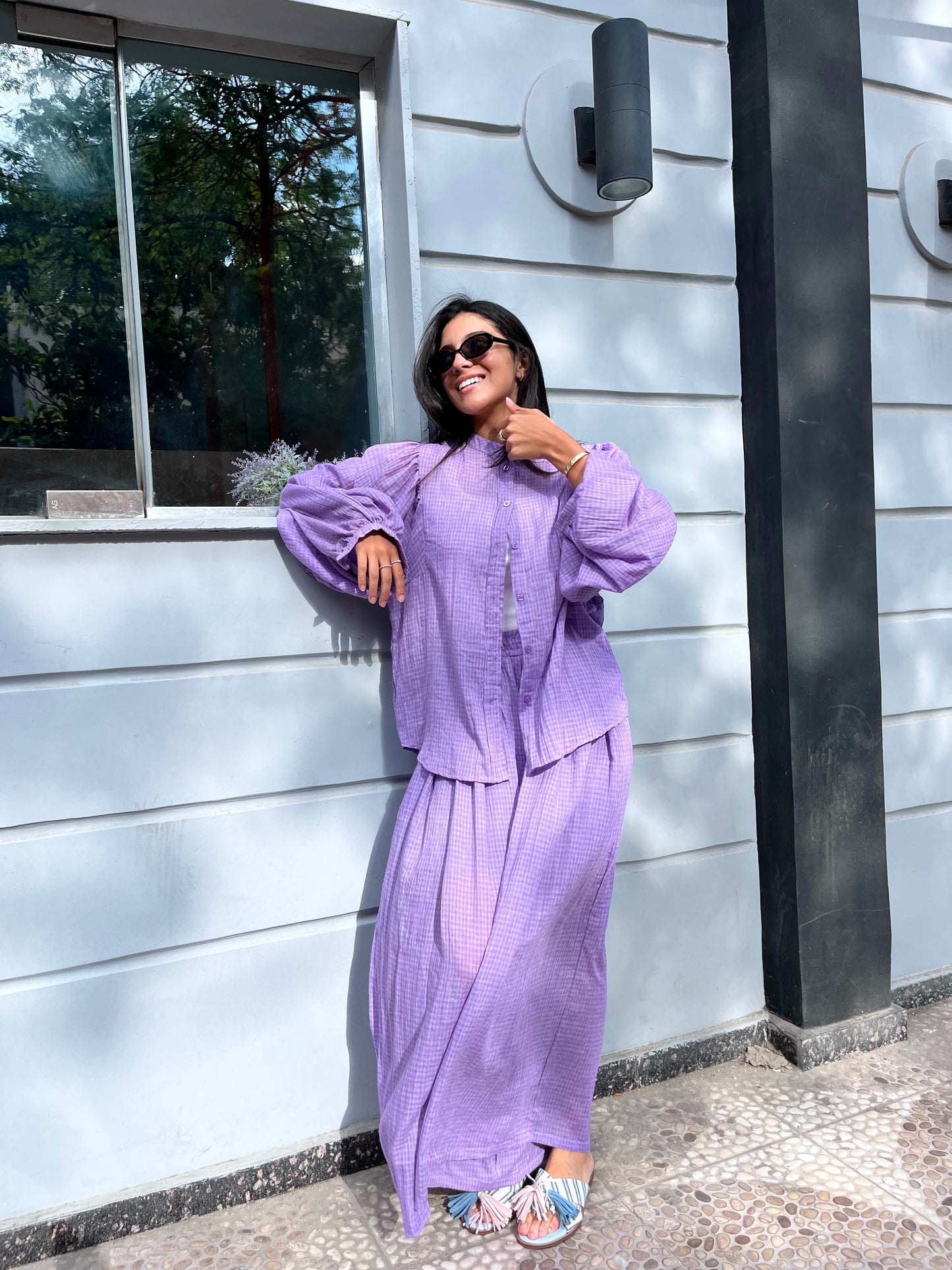 Set purple checkered