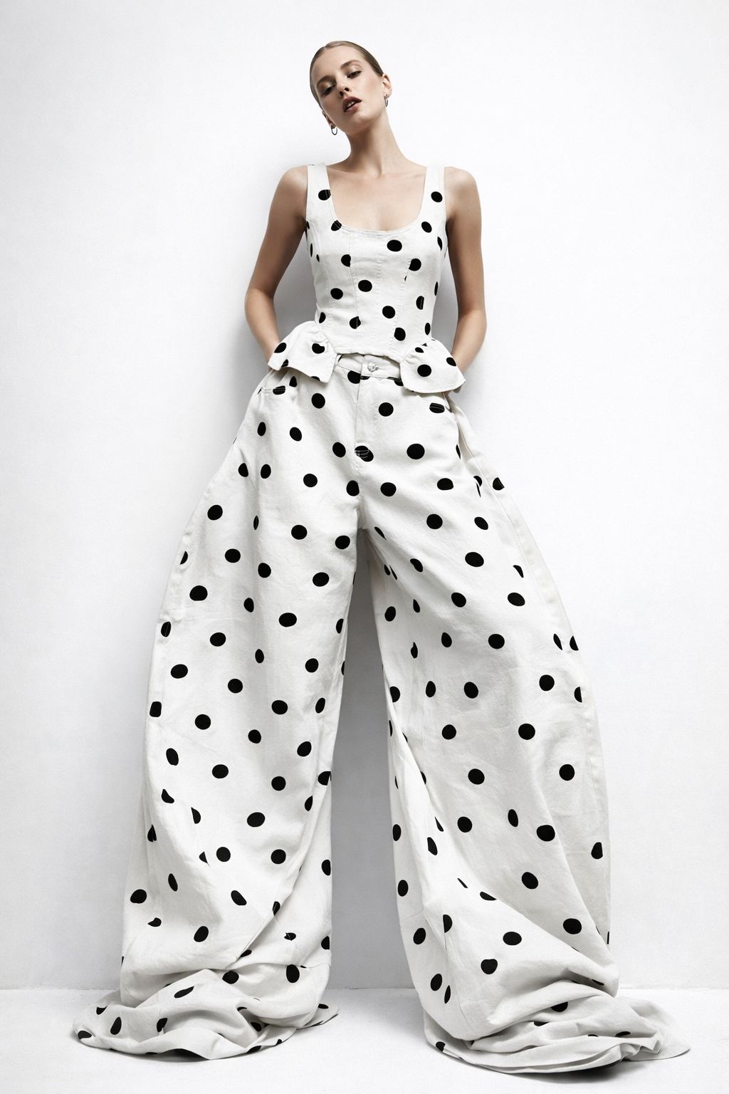 Set polka dots white