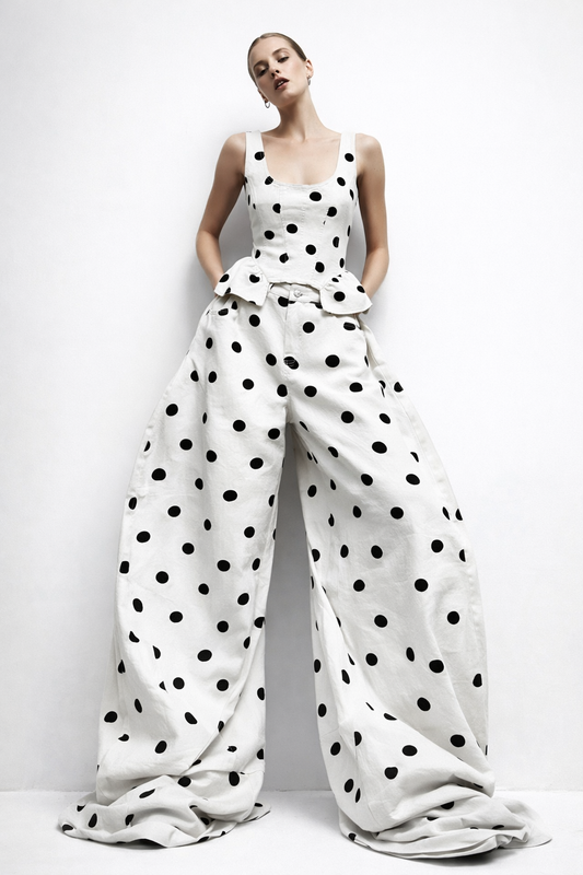 Set polka dots white