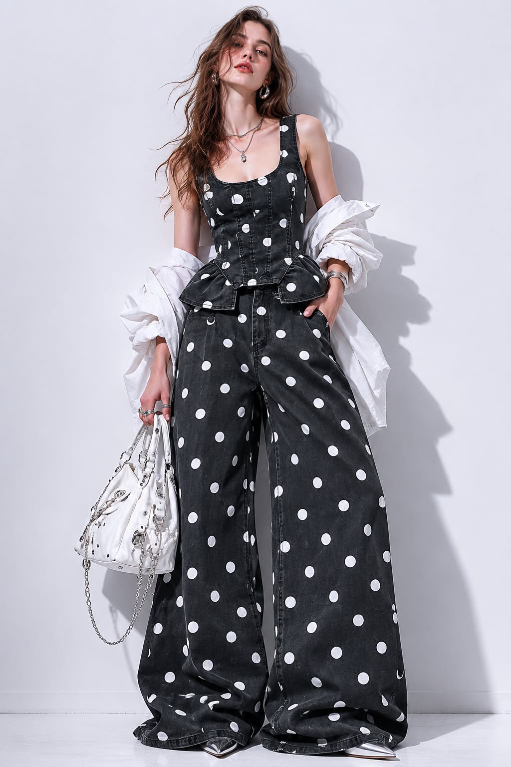 Set polka dots black