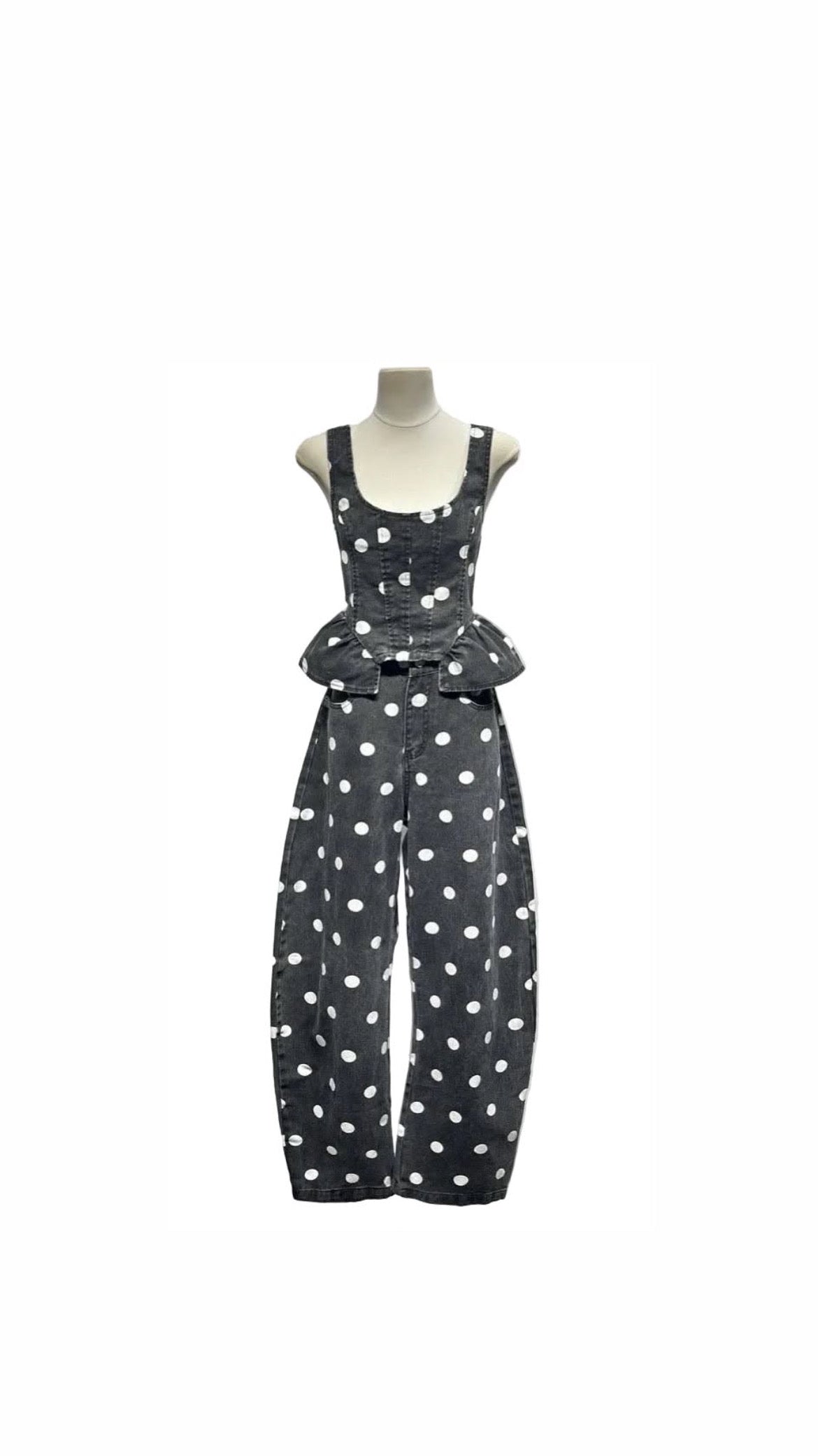 Set polka dots black