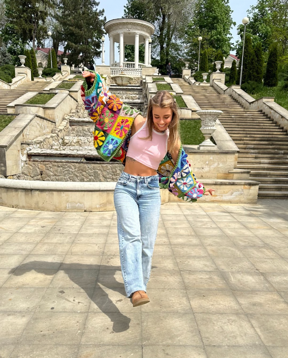 Cardigan Crochet Colorful