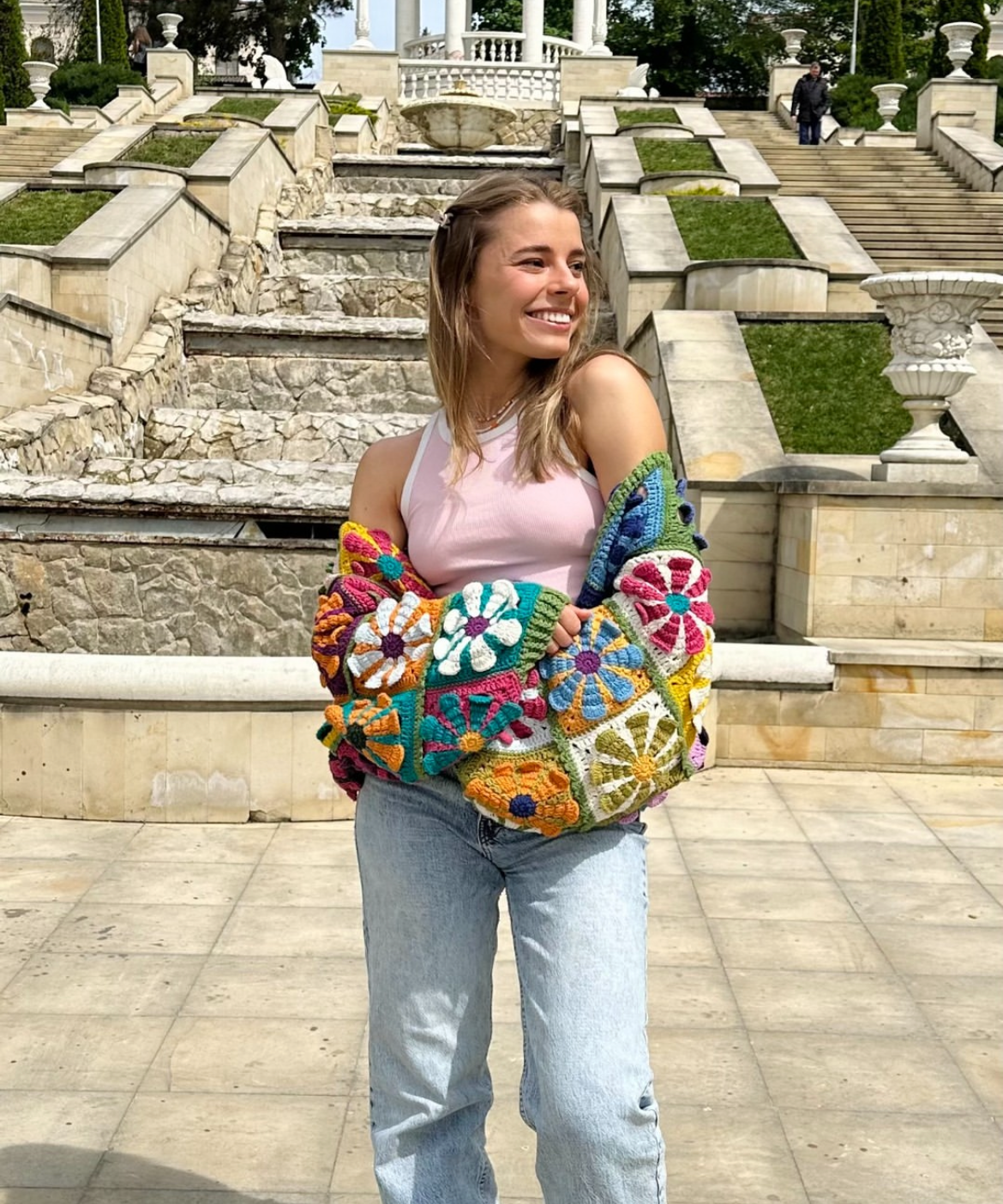 Cardigan Crochet Colorful