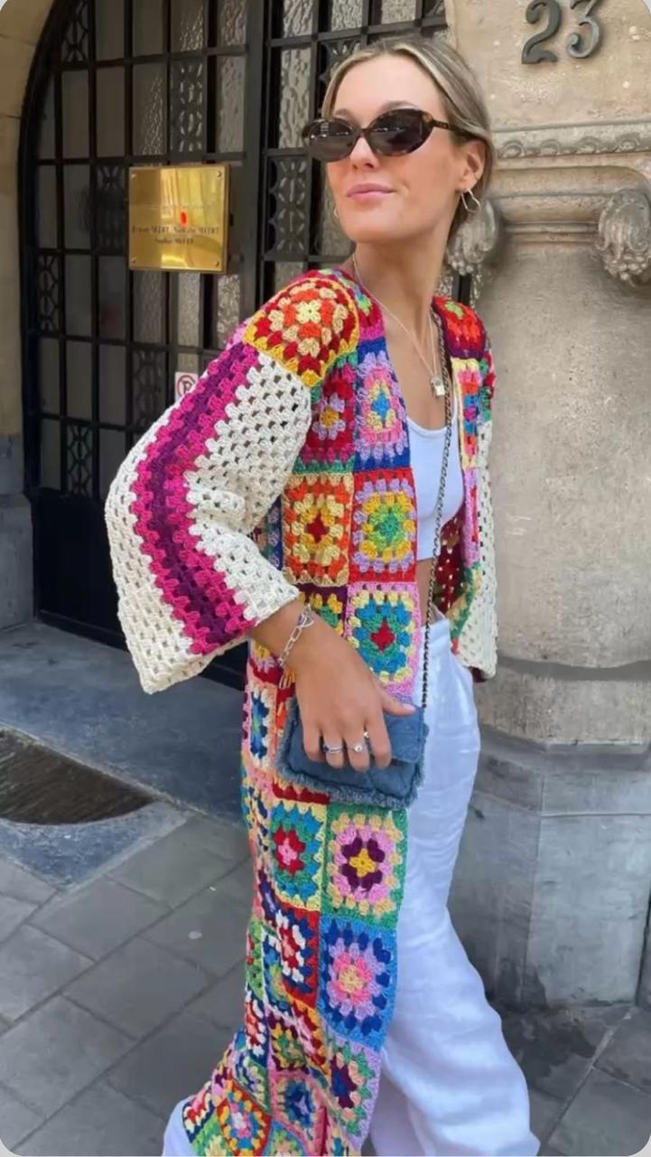 Cardigan crochet long