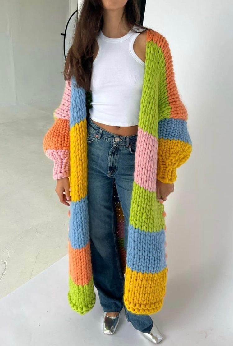 Cardigan Long Colorful Stripe