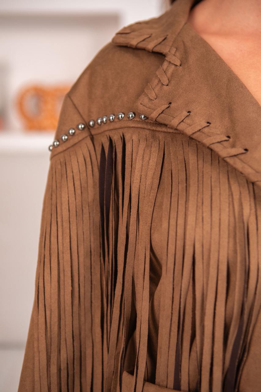 Jacket brown fringes