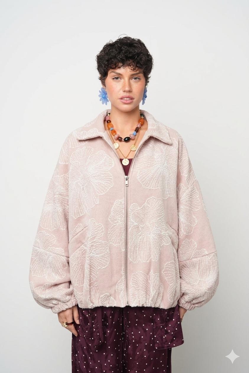 Jacket rose embroidery