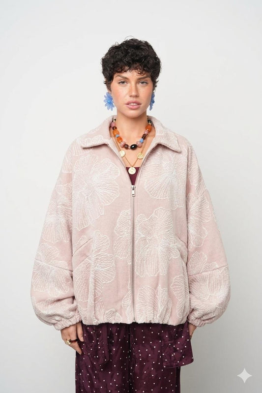 Jacket rose embroidery