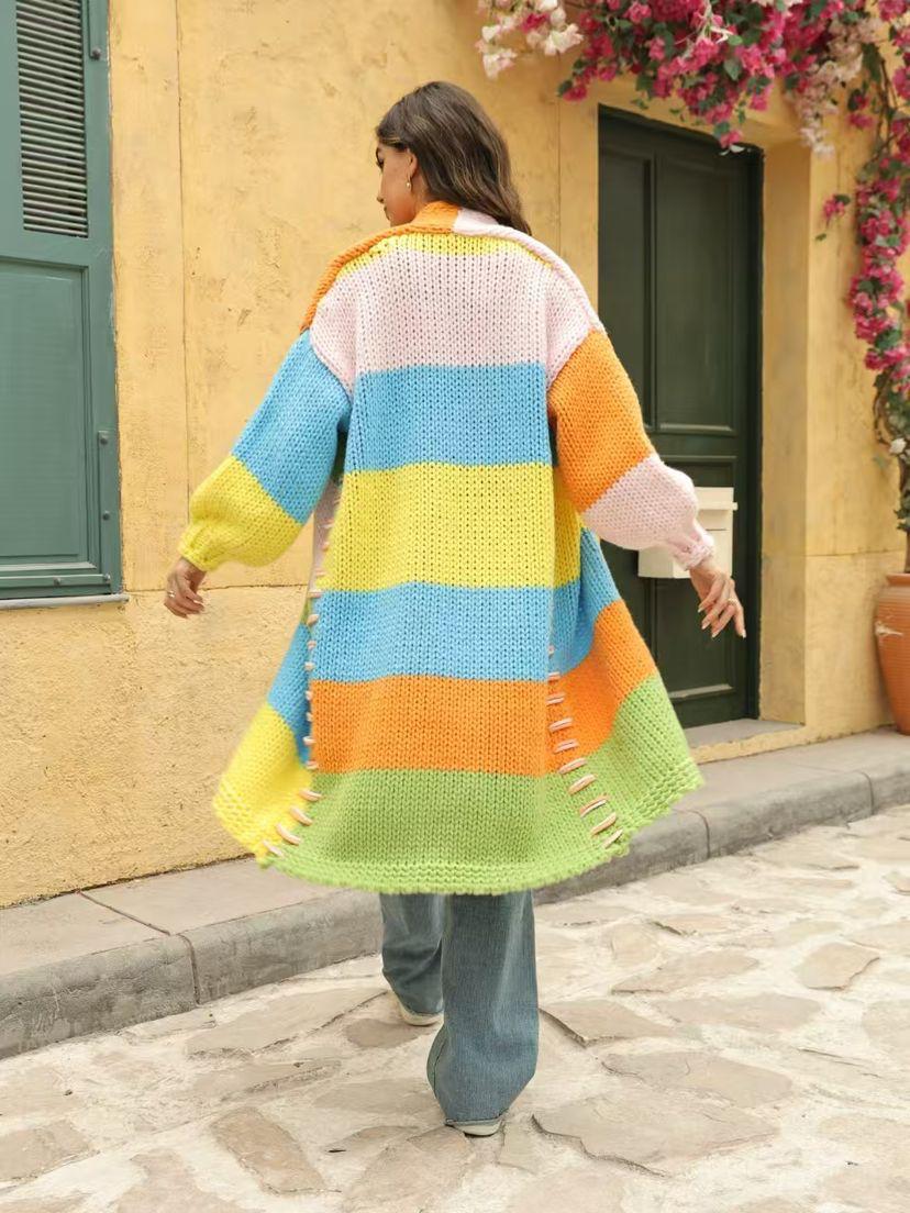 Cardigan Long Colorful Stripe