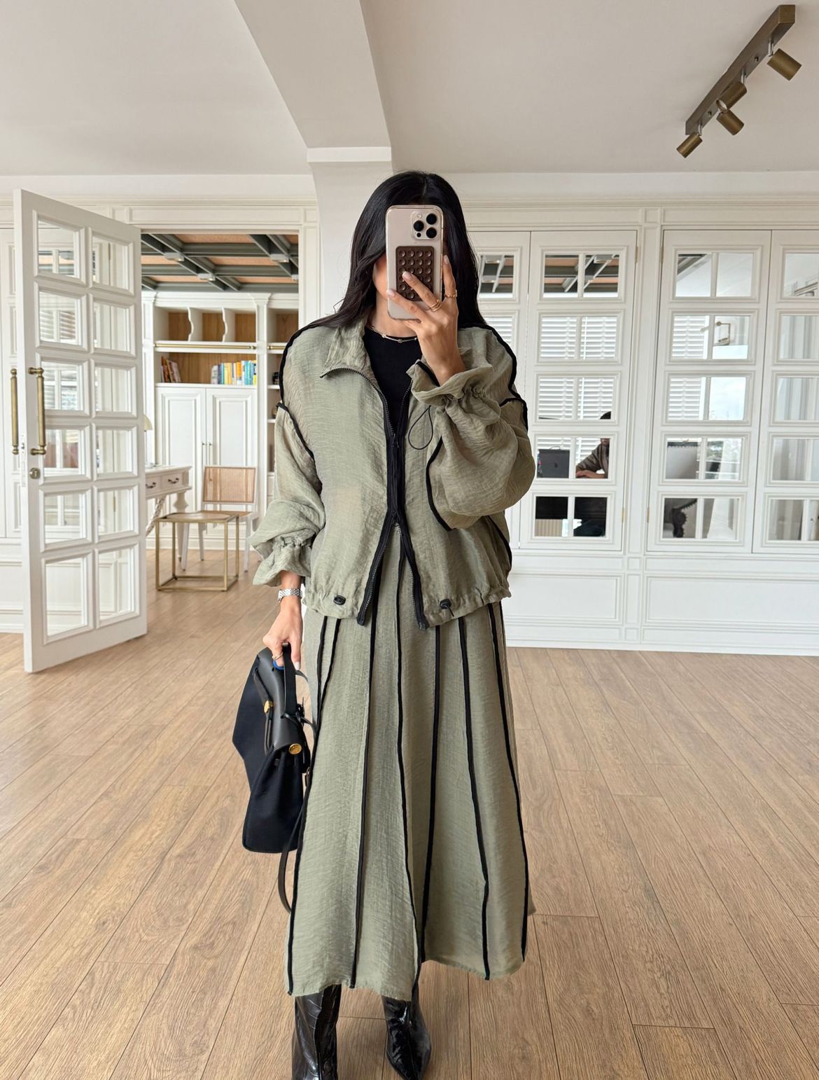 Set olive skirt