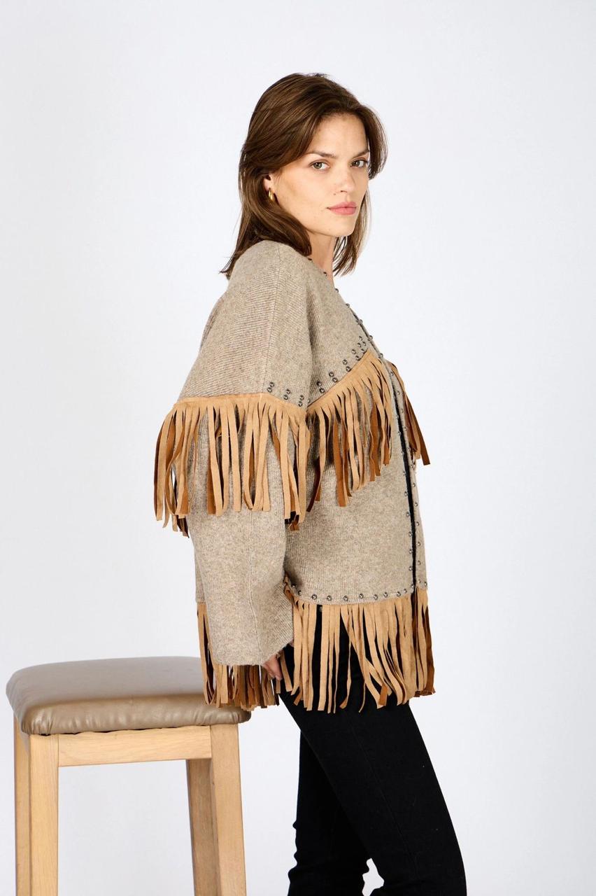 Cardigan Wool Fringes