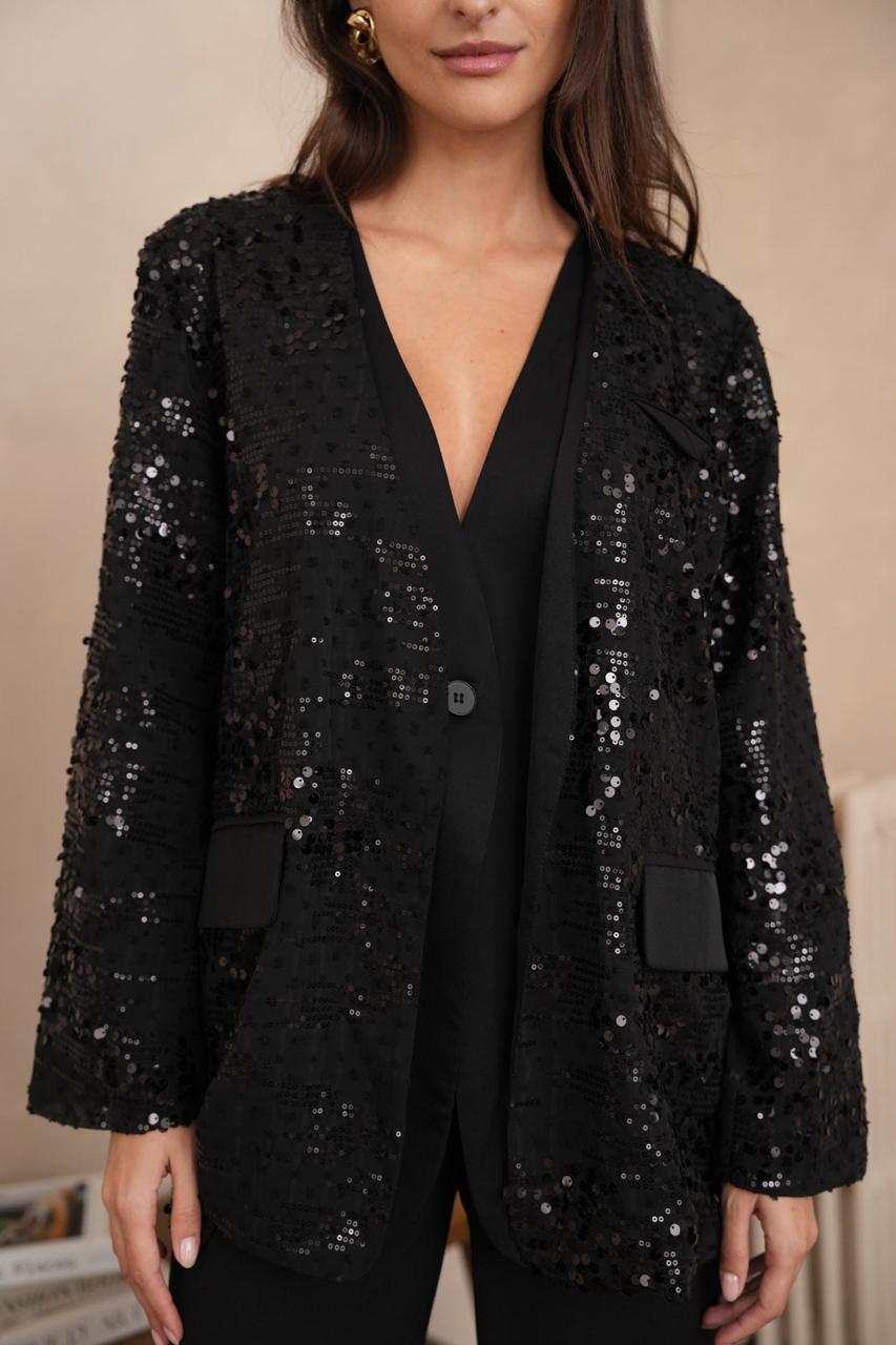 Black sequins blazer