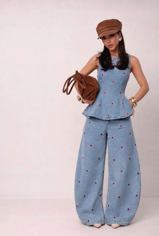 Set polka hearts
