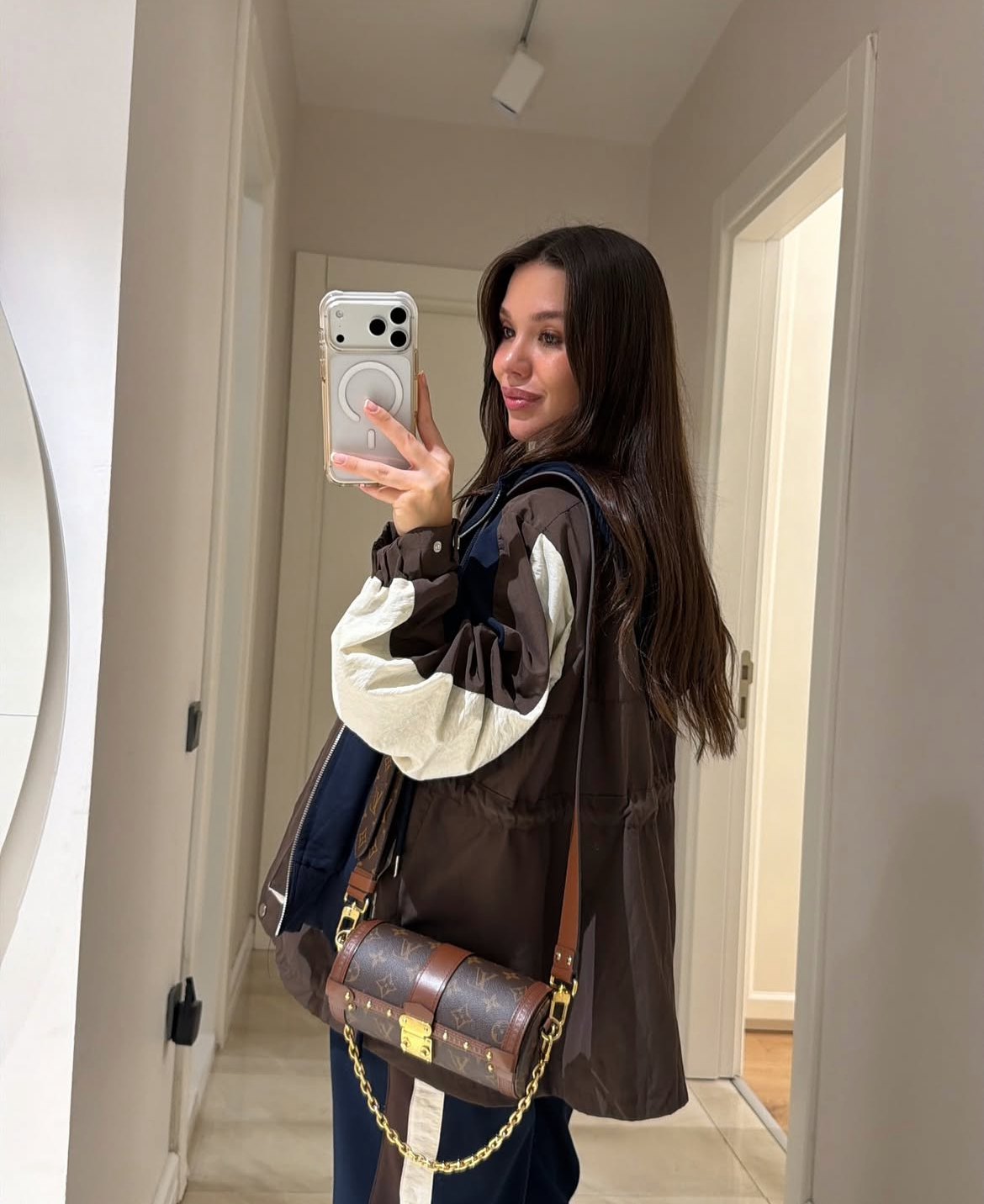 Set attached hoddie brown