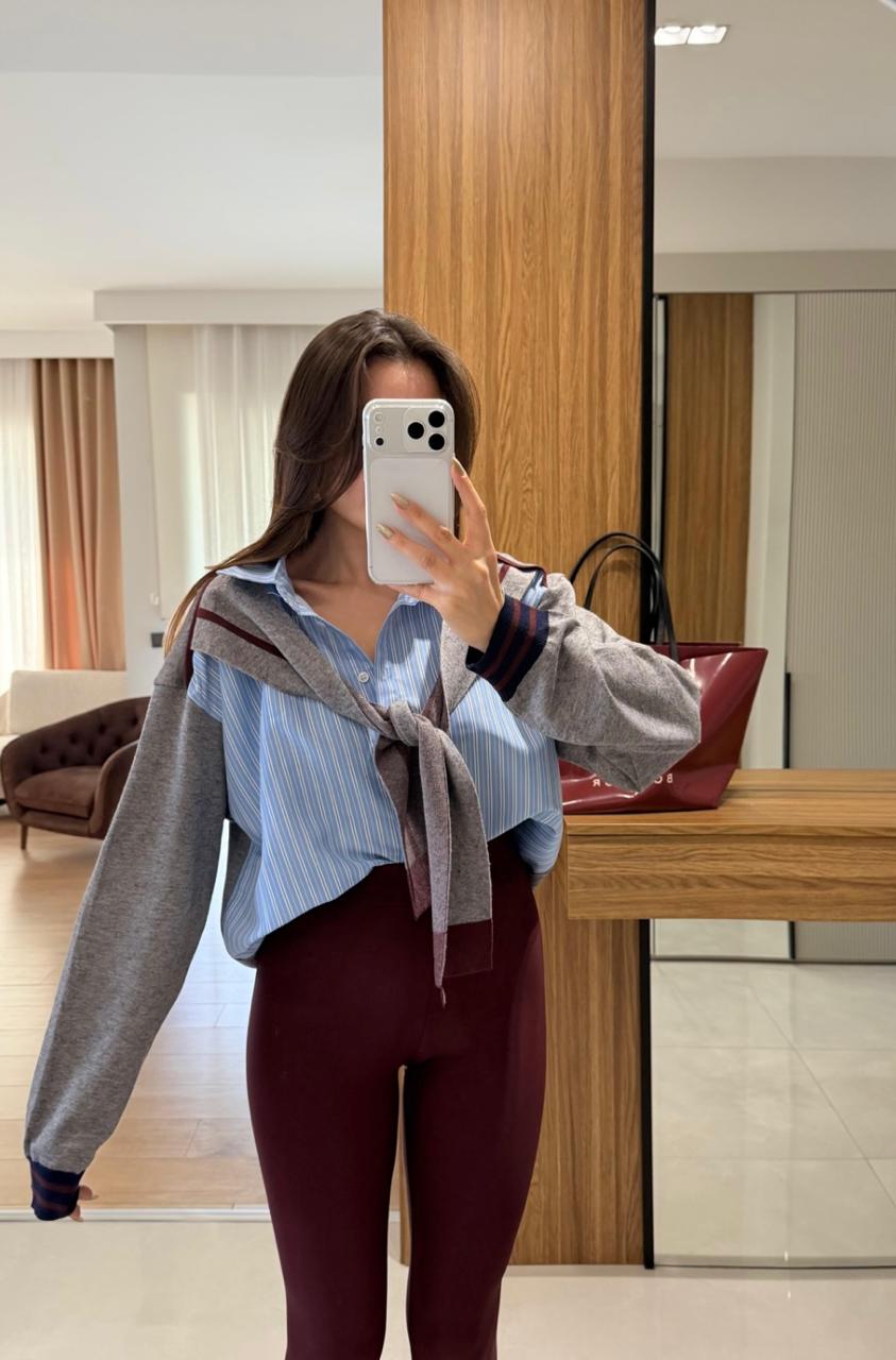 Shirt attached hoddie