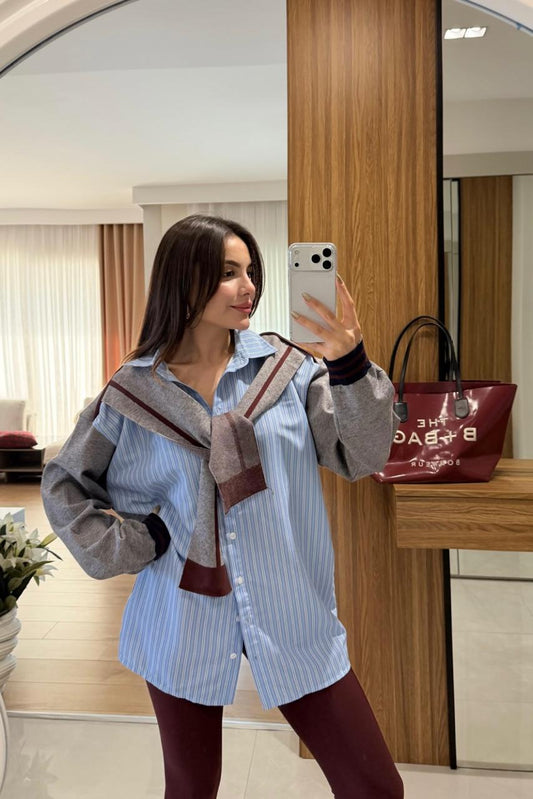 Shirt attached hoddie