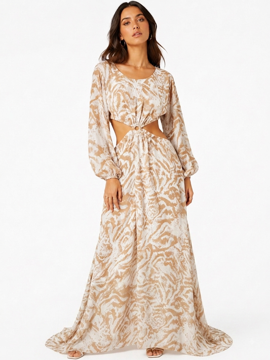 Dress zebra beige