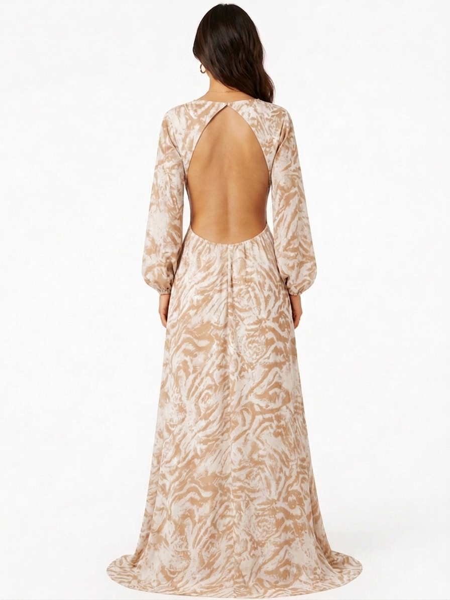 Dress zebra beige