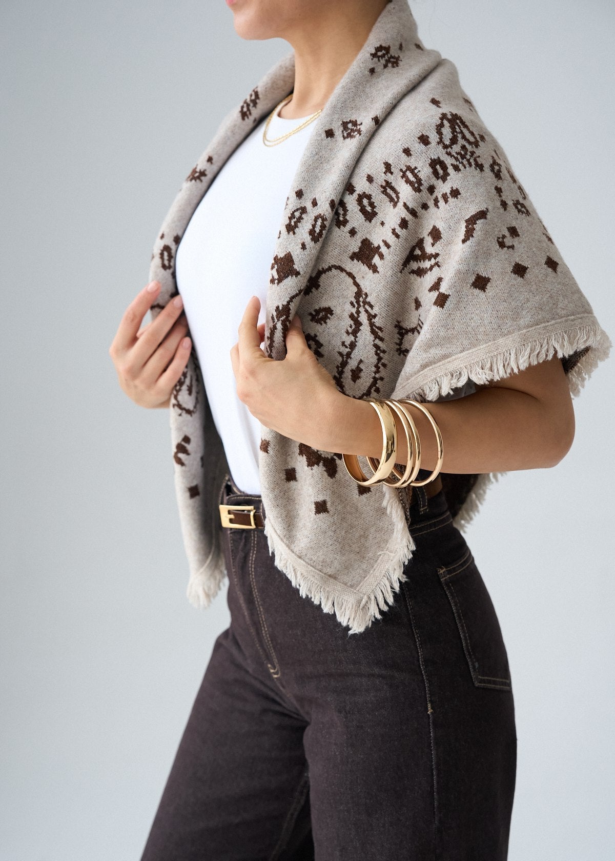 Bandana scarf beige