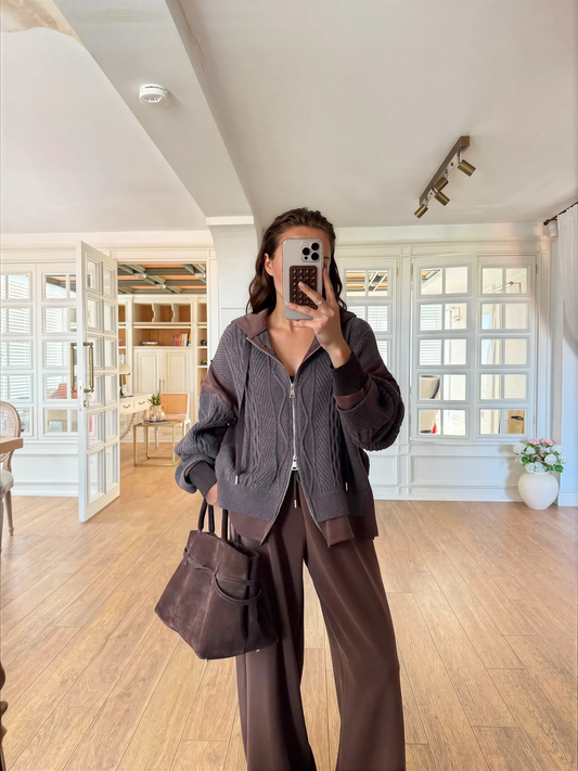 Set knit mix brown