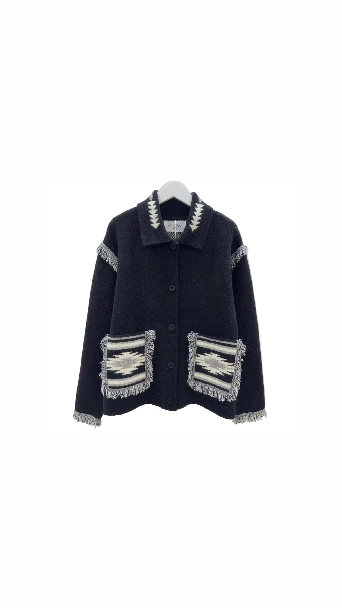 Jacket knit pockets black