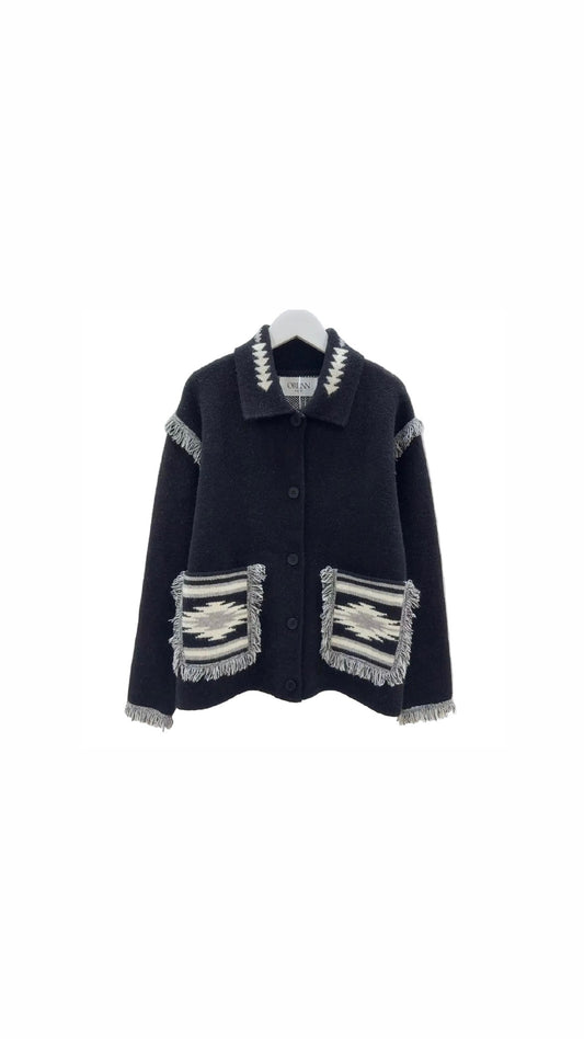 Jacket knit pockets black