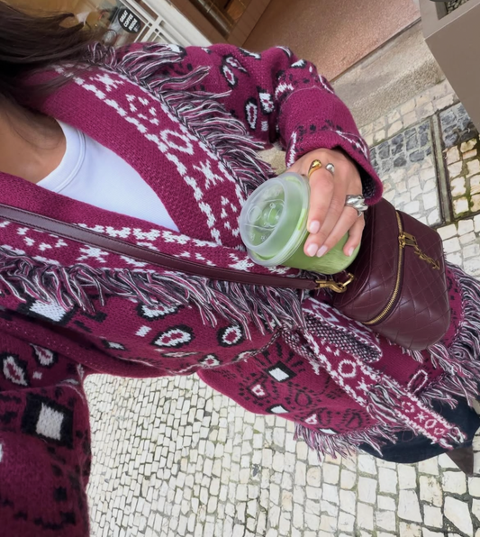 Bandana Cardigan Burgundy