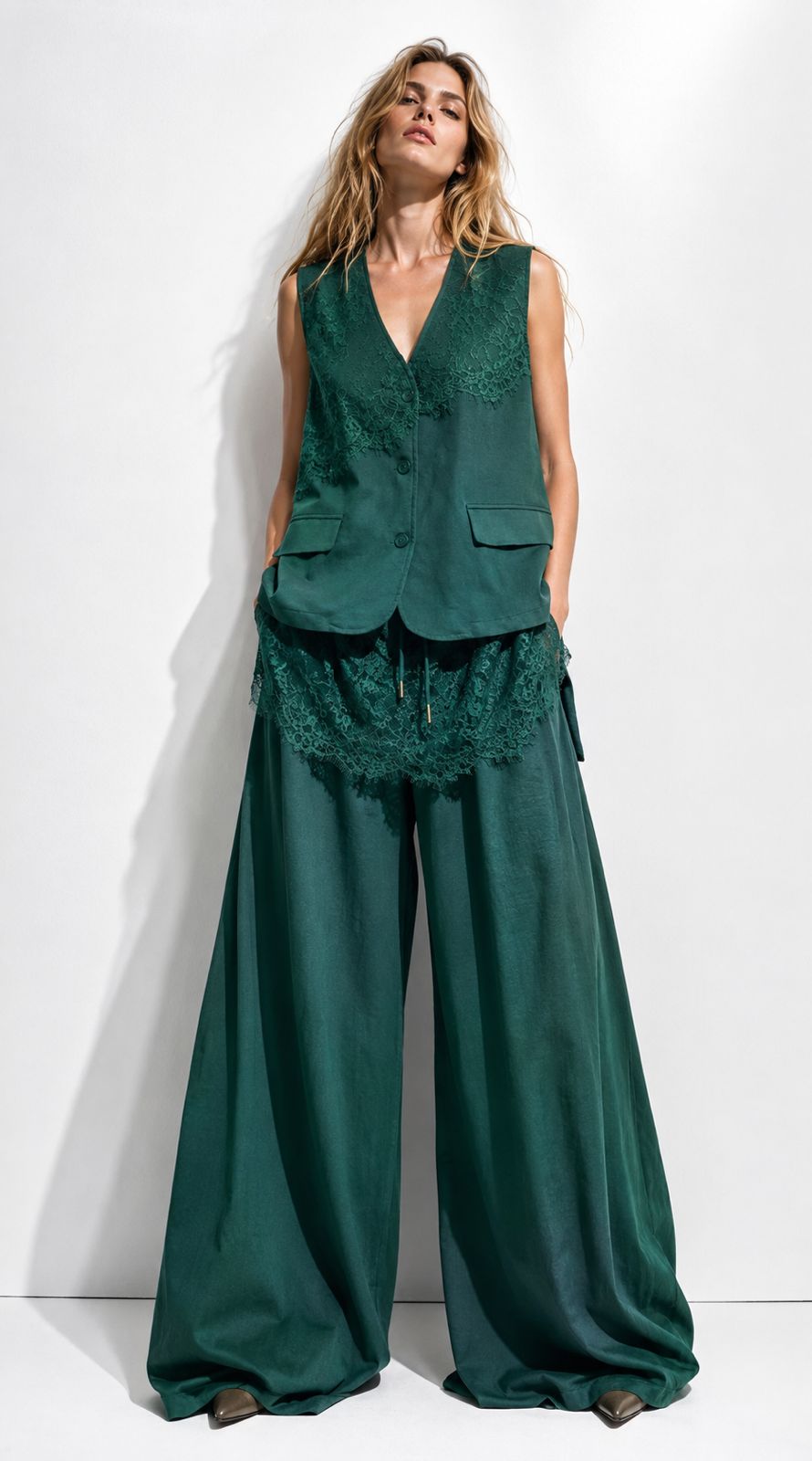 Set vest lace green